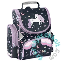 Unikornis ergonomikus iskolatáska - Fekete, lila (PP25UO-525)