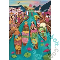Pieces &amp; Peace 1000 db-os puzzle - Floating Market Thailand (0136)