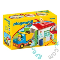 Playmobil 1.2.3 - Teherautó formaválogató garázzsal játékszett