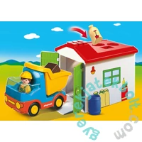 Playmobil 1.2.3 - Teherautó formaválogató garázzsal játékszett