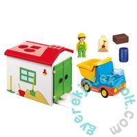 Playmobil 1.2.3 - Teherautó formaválogató garázzsal játékszett
