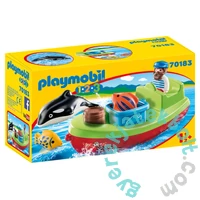 Playmobil 1.2.3 - Tengerész halászcsónakkal játékszett