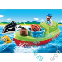 Playmobil 1.2.3 - Tengerész halászcsónakkal játékszett