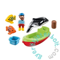 Playmobil 1.2.3 - Tengerész halászcsónakkal játékszett