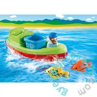 Playmobil 1.2.3 - Tengerész halászcsónakkal játékszett