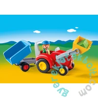 Playmobil 1.2.3 - Traktor utánfutóval játékszett