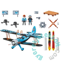 Playmobil - Air StuntShow - Légi kaszkadőrök - Főnix kétfedelű repülőgép játékszett