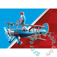 Playmobil - Air StuntShow - Légi kaszkadőrök - Főnix kétfedelű repülőgép játékszett