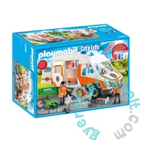 Playmobil - City Life - Mentőautó villogó fényekkel játékszett