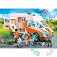 Playmobil - City Life - Mentőautó villogó fényekkel játékszett