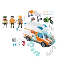 Playmobil - City Life - Mentőautó villogó fényekkel játékszett