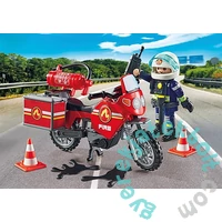 Playmobil - Action Heroes - Motoros tűzoltó balesetnél játékszett (71466)