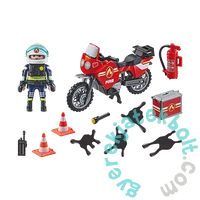 Playmobil - Action Heroes - Motoros tűzoltó balesetnél játékszett (71466)