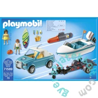 Playmobil - Pick-up csónakkal és szörfösökkel játékszett