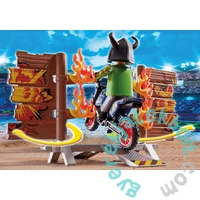 Playmobil - Stuntshow - Motor tüzes fallal játékszett