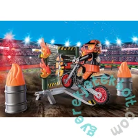 Playmobil - Stuntshow - Starter Pack - Kaszkadőr motorral és tüzes karikával kezdő játékszett