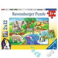 Ravensburger 2 x 12 db-os puzzle - Az állatkertben (07602)