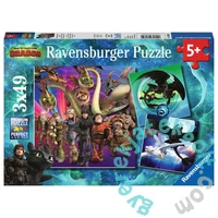 Ravensburger 3 x 49 db-os puzzle - Így neveld a sárkányodat 3 (08064)