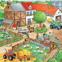 Ravensburger 3 x 49 db-os puzzle - Élet a farmon (09293)