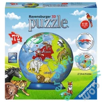 Ravensburger 72 db-os 3D gömb puzzle - Földgömb állatokkal (11840)
