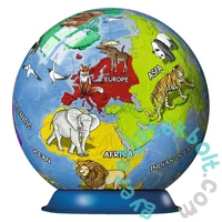 Ravensburger 72 db-os 3D gömb puzzle - Földgömb állatokkal (11840)