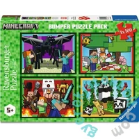 Ravensburger 4 x 100 db-os puzzle - Minecraft (12004290)