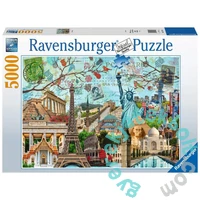 Ravensburger 3000 db-os puzzle - Világtérkép és pillangók (17117)