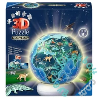 Ravensburger 72 db -os 3D világító gömb puzzle  - A Föld éjszaka éjjeli fény (12008055)
