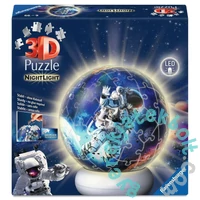 Ravensburger 72 db -os 3D világító gömb puzzle  - Árhajósok az űrben éjjeli fény (12008058)