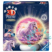 Ravensburger 72 db -os 3D világító gömb puzzle  - Lovak a tengerparton éjjeli fény (12008054)