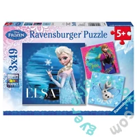 Ravensburger 3 x 49 db-os puzzle - Jégvarázs - Elsa, Anna és Olaf (09269)