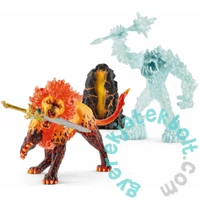 Schleich 42455 Harc a szuperfegyverért a Fagyszörny és a Tűzoroszlán között játékszett - Eldrador