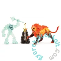Schleich 42455 Harc a szuperfegyverért a Fagyszörny és a Tűzoroszlán között játékszett - Eldrador