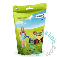 Schleich 42543 Kirándulás kézikocsival játékszett - Farm World (SLH42543)