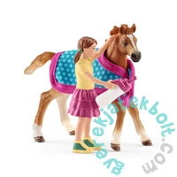 Schleich 42361 Angol Telivér csikó takaróval játékszett - Horse Club