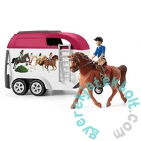 Schleich 42535 Lovas kaland lószállító utánfutóval játékszett - Horse Club