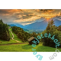 Schmidt 1500 db-os puzzle - Sunset over the mountain village of Wamberg (58970)