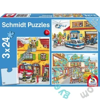 Schmidt 3 x 24 db-os puzzle - Fire Brigade and Police (56215)