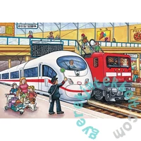 Schmidt 2x26+2x48 db-os puzzle fém bőröndben - Verkehrsmittel Puzzle-Box (56508)