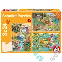 Schmidt 3 x 24 db-os puzzle - Dinosaur fun (56465)