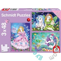 Schmidt 3 x 48 db-os puzzle - Princess Fairy and Mermaid (56376)