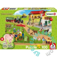 Schmidt 100 db-os Schleich puzzle figurával - Farm World (56404)