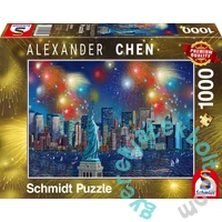 Schmidt 1000 db-os puzzle - Statue of Liberty with fireworks (59649)