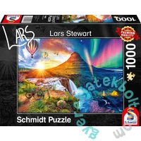 Schmidt 1000 db-os puzzle - Night and Day - Iceland, Lars Stewart (59908)