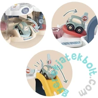Smoby Little Vroom Planet emeletes garázs kisautóval, pasztell