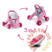 Smoby Minikiss 3 az 1-ben járássegítő, babakocsi és babaülőke (210205)