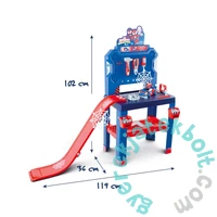 Smoby 360742 Spidey Bricolo Center Szerelőasztal, kisautóval és ugratóval