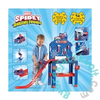 Smoby 360742 Spidey Bricolo Center Szerelőasztal, kisautóval és ugratóval