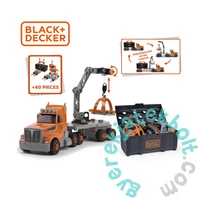 Smoby 360941 Black &amp; Decker kamion szerszámos ládával + mechanikus fúróval 60 kiegészítővel