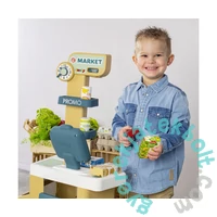 Smoby City Market elektronikus pénztárgéppel - kék - bézs (7600350238)